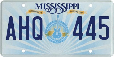 MS license plate AHQ445