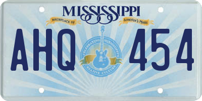MS license plate AHQ454