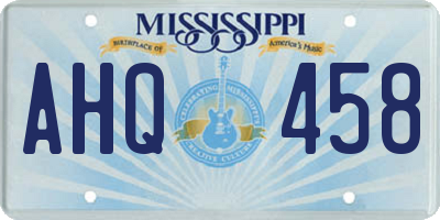 MS license plate AHQ458