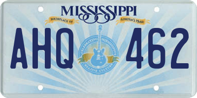 MS license plate AHQ462