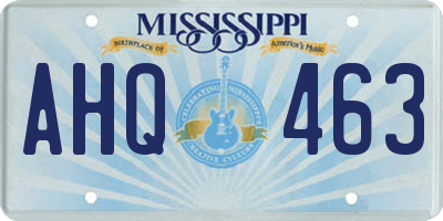 MS license plate AHQ463