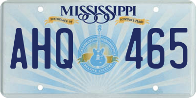 MS license plate AHQ465