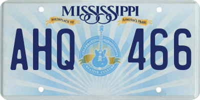 MS license plate AHQ466