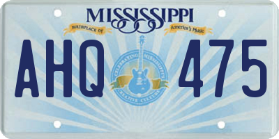 MS license plate AHQ475