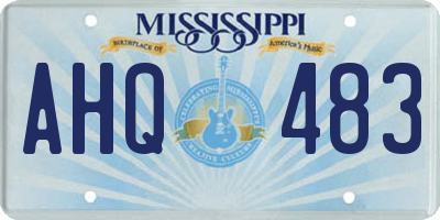 MS license plate AHQ483