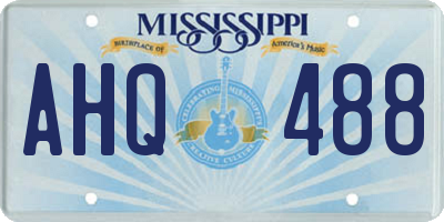 MS license plate AHQ488