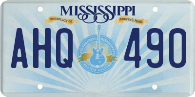 MS license plate AHQ490
