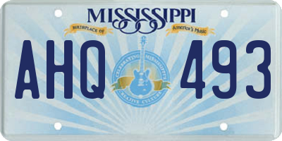 MS license plate AHQ493