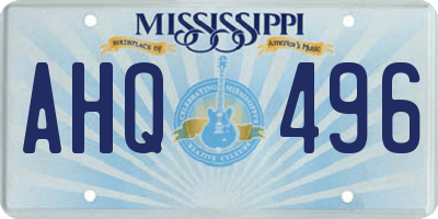 MS license plate AHQ496