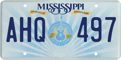 MS license plate AHQ497