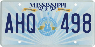 MS license plate AHQ498