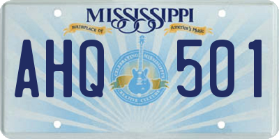 MS license plate AHQ501