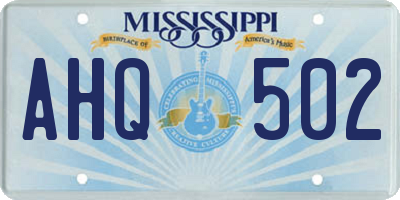 MS license plate AHQ502