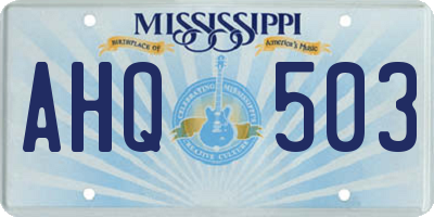 MS license plate AHQ503