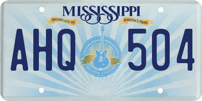 MS license plate AHQ504