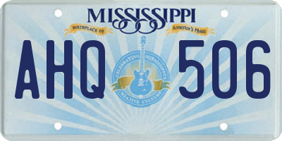 MS license plate AHQ506