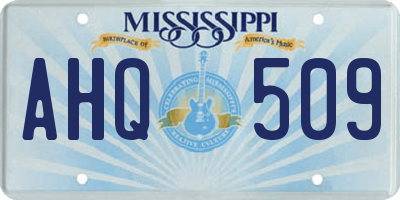MS license plate AHQ509