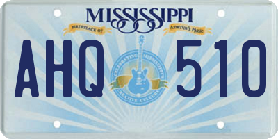 MS license plate AHQ510