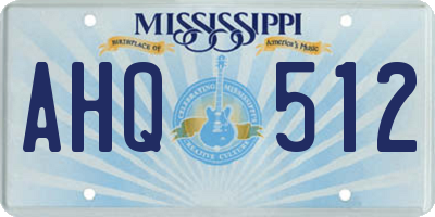 MS license plate AHQ512