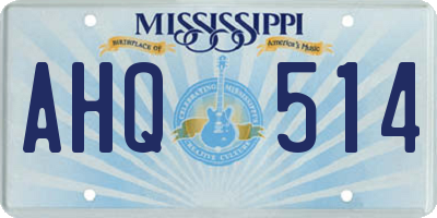 MS license plate AHQ514