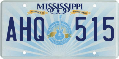 MS license plate AHQ515