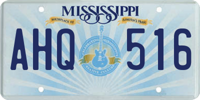 MS license plate AHQ516
