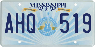 MS license plate AHQ519