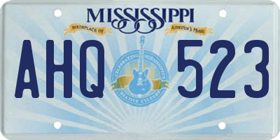 MS license plate AHQ523