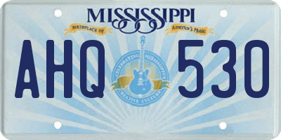 MS license plate AHQ530