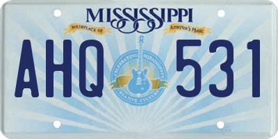 MS license plate AHQ531