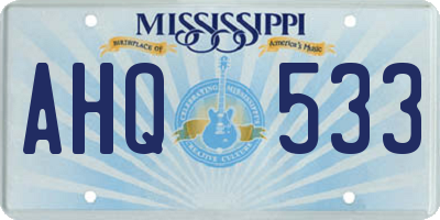 MS license plate AHQ533
