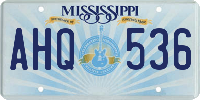 MS license plate AHQ536