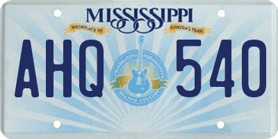 MS license plate AHQ540
