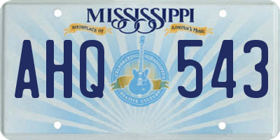 MS license plate AHQ543