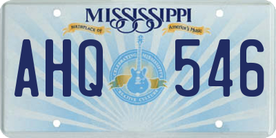 MS license plate AHQ546