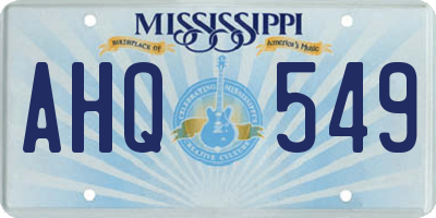 MS license plate AHQ549