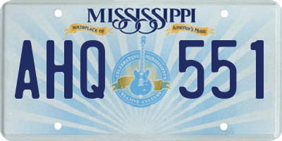 MS license plate AHQ551