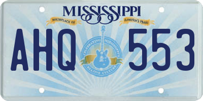 MS license plate AHQ553