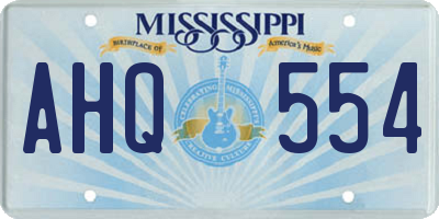 MS license plate AHQ554