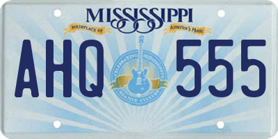 MS license plate AHQ555