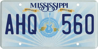MS license plate AHQ560