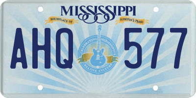 MS license plate AHQ577