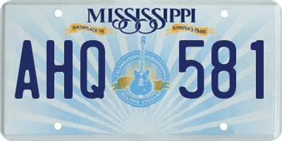MS license plate AHQ581