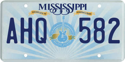 MS license plate AHQ582