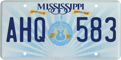 MS license plate AHQ583
