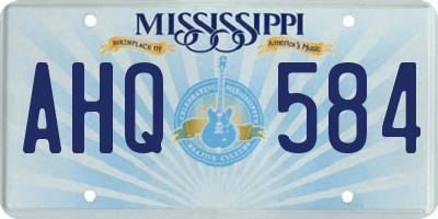MS license plate AHQ584