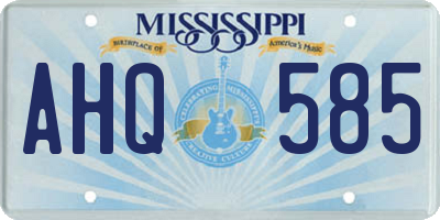 MS license plate AHQ585