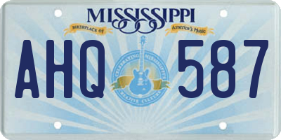 MS license plate AHQ587