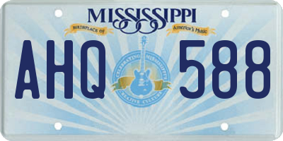 MS license plate AHQ588