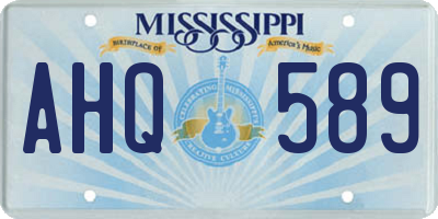 MS license plate AHQ589
